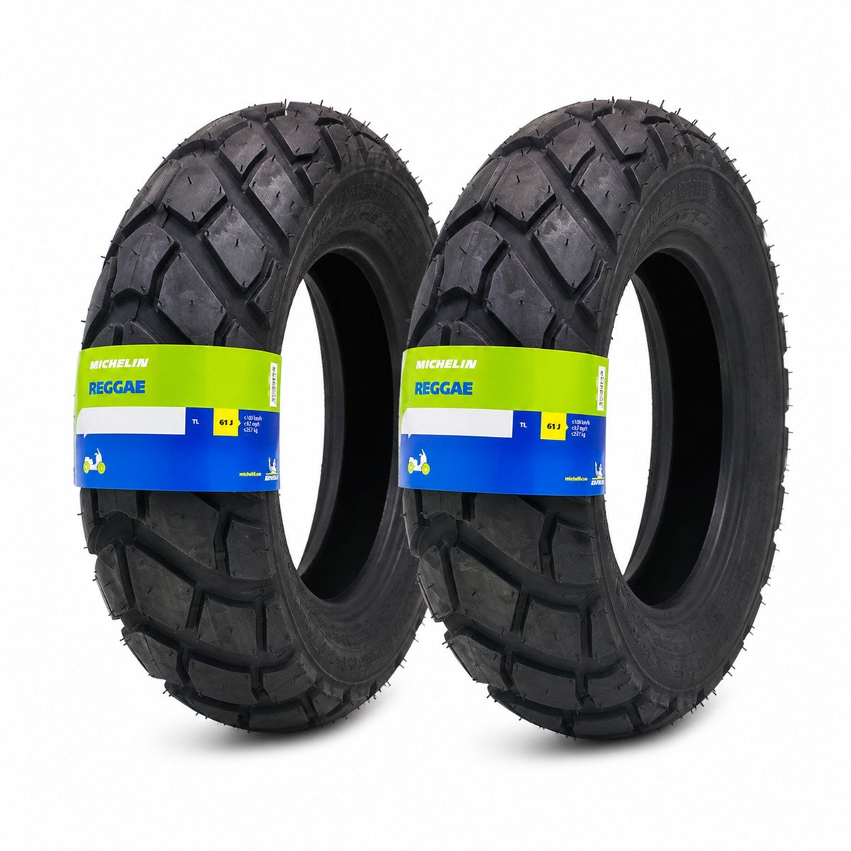 Coppia Michelin 120/90-10 57J + 130/90-10 61J REGGAE